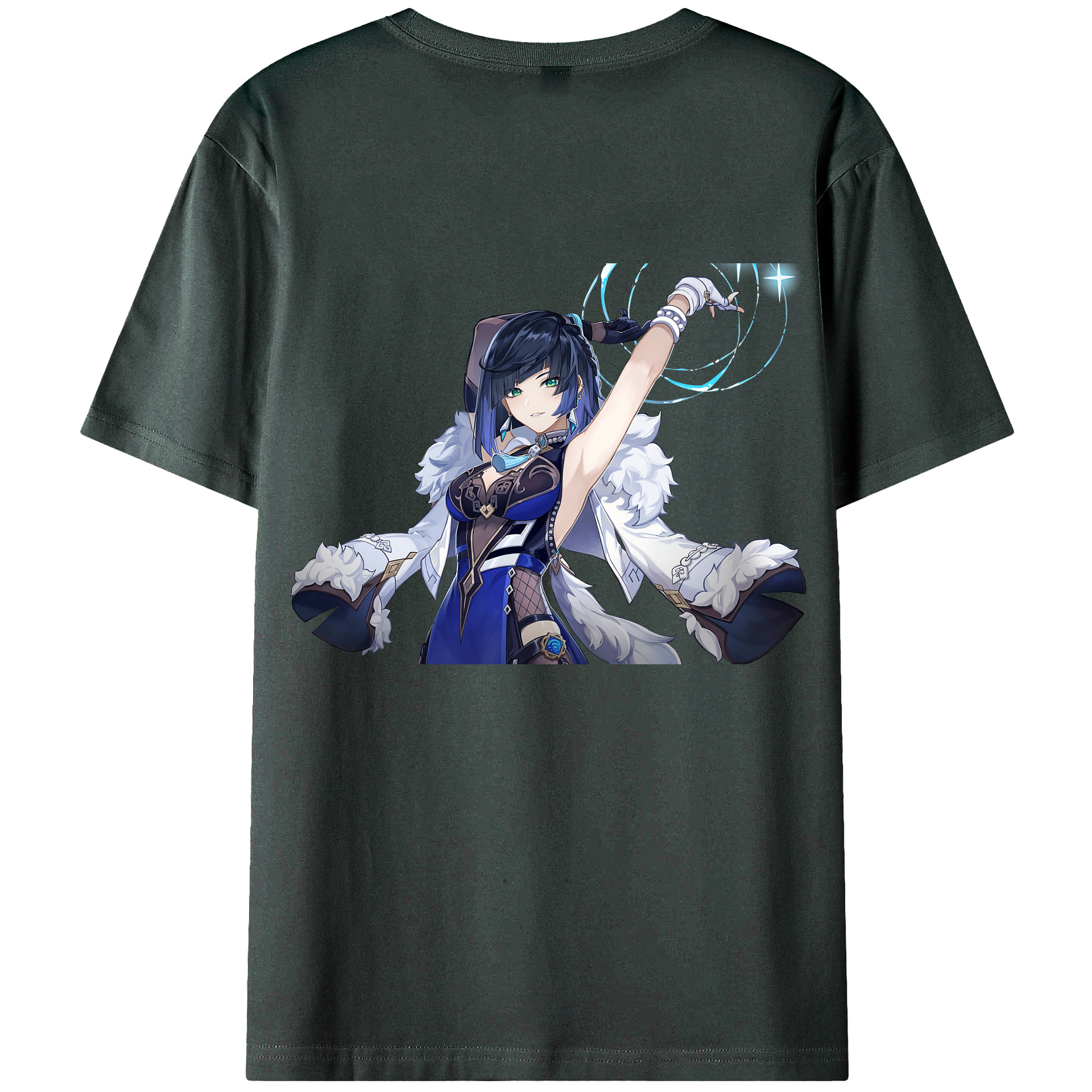 げんし神 夜兰 やらん genshin Yaran 綿100％ メンズ半袖Tシャツ（バックプリント） 通気性